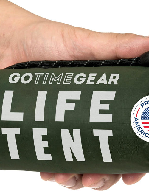 Load image into Gallery viewer, Survival Life Tent • 2 Person Mylar Emergency Shelter Tube Tent + Paracord • All-Weather Protection for Camping, Hiking, & Survival Kits • Includes Emergency Whistle