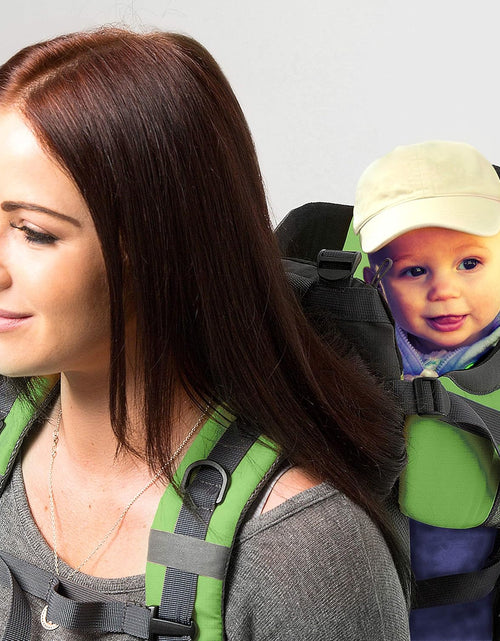 Load image into Gallery viewer, Hiking Baby Carrier Backpack - Comfortable Toddler/Baby Backpack Carrier System with Diaper Change Pad, Insulated Pocket + Rain and Sun Hood to Protect Your Child