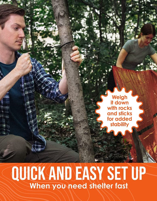Load image into Gallery viewer, Survival Life Tent • 2 Person Mylar Emergency Shelter Tube Tent + Paracord • All-Weather Protection for Camping, Hiking, & Survival Kits • Includes Emergency Whistle