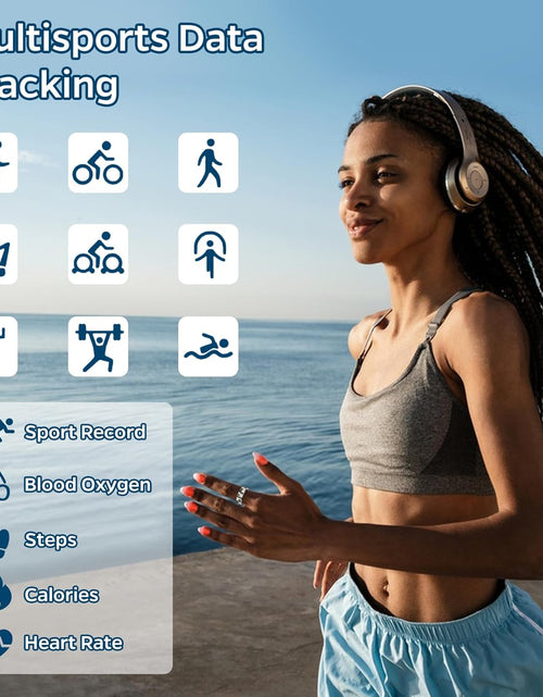Load image into Gallery viewer, Smart Ring Health Tracker, Sleep Tracker Ring with Heart Rate, Waterproof Fitness Ring for Activity Monitoring/Steps/Distance/Calories,Air Gestures,Up to 7Day Battery,For Ios Android(Stylish Silver#8)