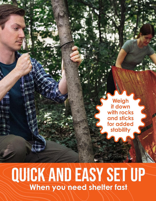 Load image into Gallery viewer, Survival Life Tent • 2 Person Mylar Emergency Shelter Tube Tent + Paracord • All-Weather Protection for Camping, Hiking, & Survival Kits • Includes Emergency Whistle