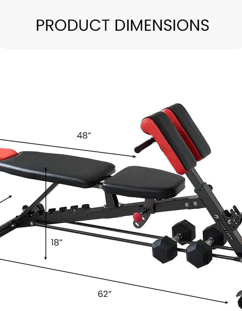 Load image into Gallery viewer, Multi-Functional FID Weight Bench for Full All-In-One Body Workout – Hyper Back Extension, Roman Chair, Adjustable Ab Sit up Bench, Incline Decline Bench, Flat Bench