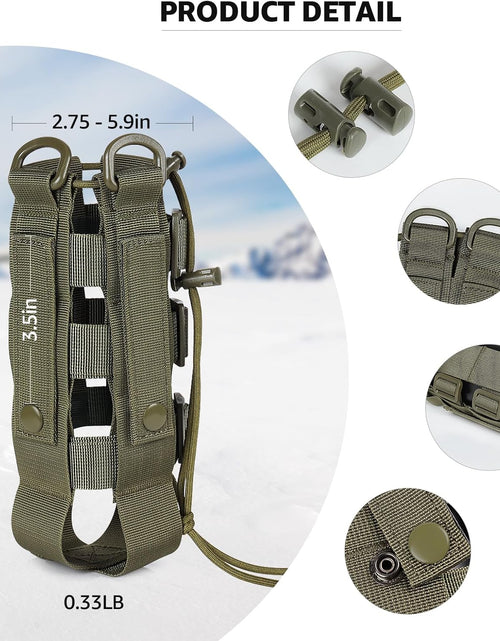 Load image into Gallery viewer, Molle Water Bottle Holder for Backpack,Drawstring Adjustable Straps Molle Pouches for 20 32 36 48 Oz Water Bottle
