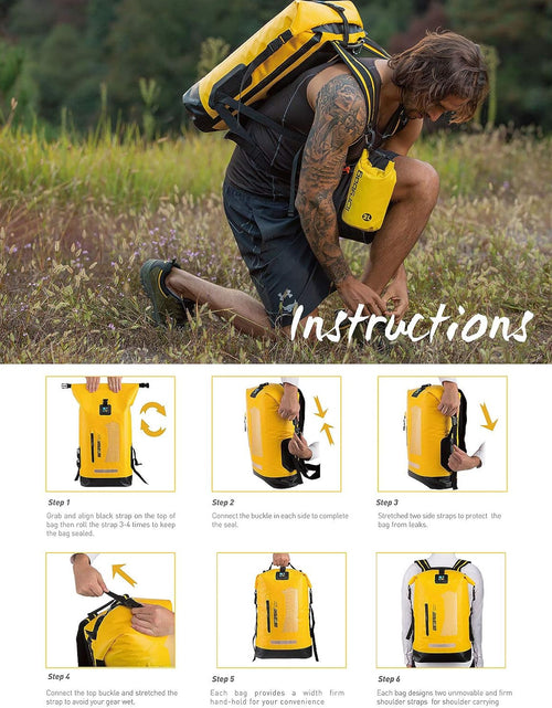 Load image into Gallery viewer, Waterproof Backpack for Men 20L/30L/40L, Floating Dry Bag Kayak, Dry Backpack Hiking
