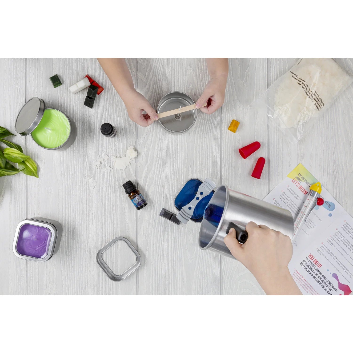 Complete Soy Wax Candle Making Kit for Adults and Kids with 2LB Candle Wax for Candle Making Supplies