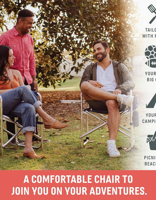 Load image into Gallery viewer, Sports Chair with Side Table, Camping Chair, Beach Chair, Camp Chair for Adults (Red)
