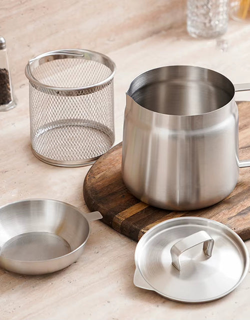 Load image into Gallery viewer, FryMaster 1.5/2L Stainless Steel Kitchen Fryer – Large Capacity Deep Frying Pot with Oil Filter
