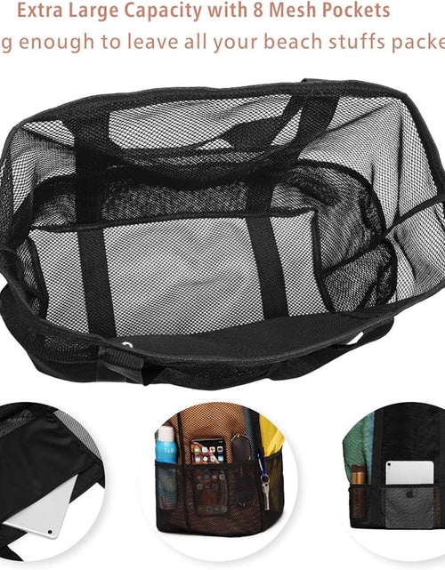 Load image into Gallery viewer, Mesh Beach Bag Family - Large Tote Bag for Cruise Pool Toys Beach Vacation Essentials
