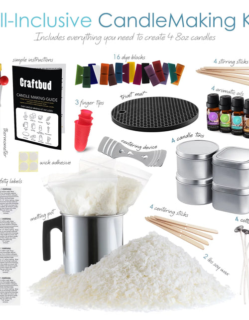 Load image into Gallery viewer, Complete Soy Wax Candle Making Kit for Adults and Kids with 2LB Candle Wax for Candle Making Supplies
