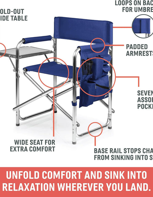 Load image into Gallery viewer, Sports Chair with Side Table, Camping Chair, Beach Chair, Camp Chair for Adults (Red)
