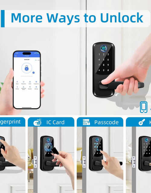 Load image into Gallery viewer, Smart Lock 5 in 1 Door Lock with Handle Biometric Technology Storage Memory Function TT LOCK APP Control
