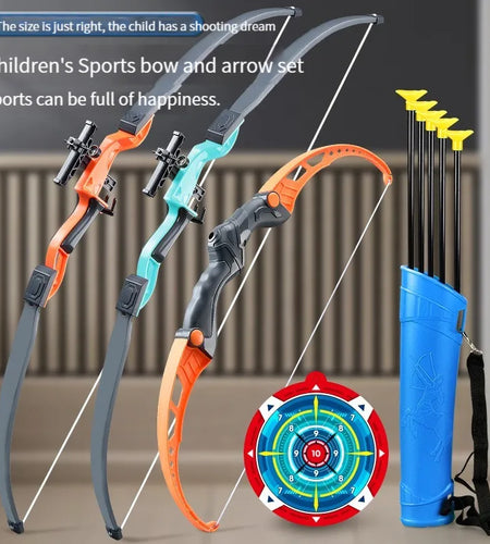 52Cm Bow and Arrow Toy Set for Children Archery Practice Recurve Outdoor Sorts Shooting Toy with Target Boys Kids Gifts