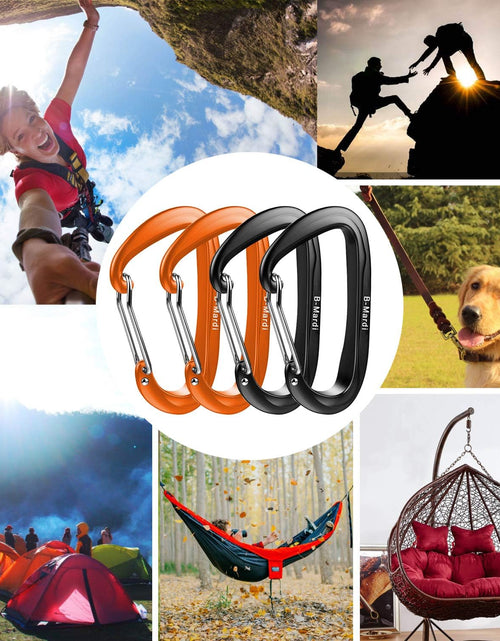 Load image into Gallery viewer, Carabiner Clips Heavy Duty 12Kn (2697 Lbs)-Lightweight Locking Carabiners for Camping, Hiking, Hammock, Dog Leash Harness, Outdoor and Gym Etc, Keychains&amp; Utility
