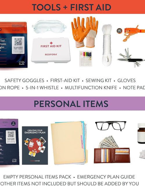 Load image into Gallery viewer, Complete Earthquake Bag - 3 Day Emergency Kit for Earthquakes, Hurricanes, Wildfires, Floods + Other Disasters
