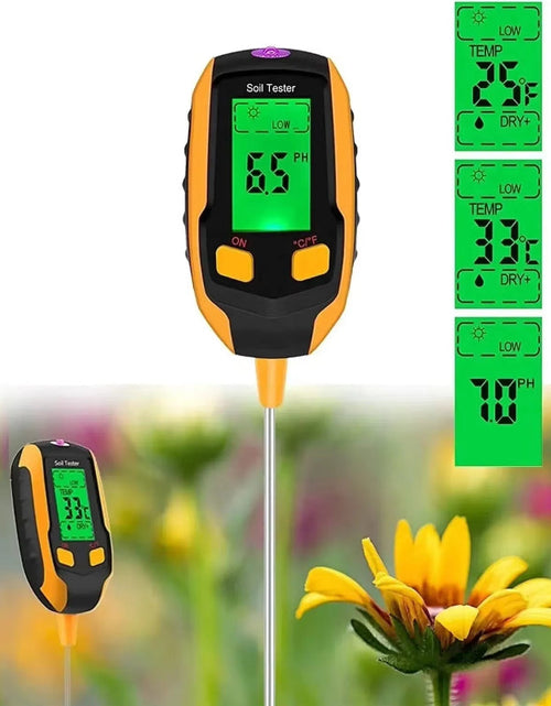 Load image into Gallery viewer, SmartGrow 4-in-1 Digital Soil Meter – Moisture, pH, Temperature &amp; Sunlight Intensity for Perfect Plant Care
