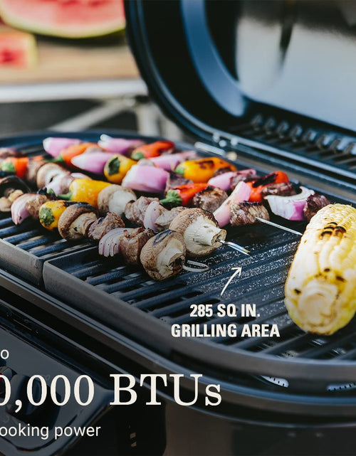 Load image into Gallery viewer, Roadtrip 285 Portable Stand-Up Propane Grill with 3 Adjustable Burners &amp; Instastart Ignition, 20,000 Btus of Power for Outdoor Cooking, Camping, Tailgating, Grilling, Bbqs, &amp; More
