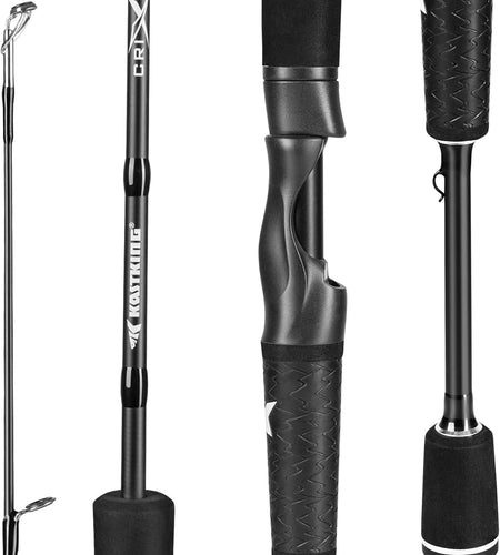 Crixus Fishing Rods,Im6 Graphite Spinning Rod & Casting Rod W/Zirconium Oxide Ring Stainless Steel Guides, Superpolymer Handle