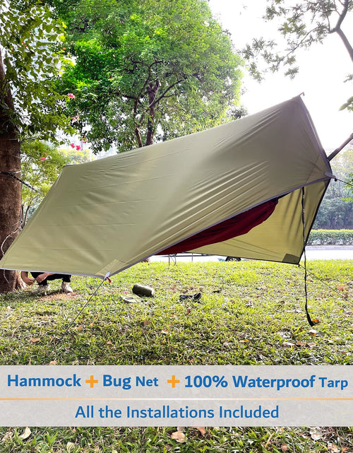 Load image into Gallery viewer, Camping Hammock, Portable Single &amp; Double Hammock with Net, 2 Person Hammock Tent with 2 * 10Ft Straps, Best for Outdoor Hiking Survival Travel
