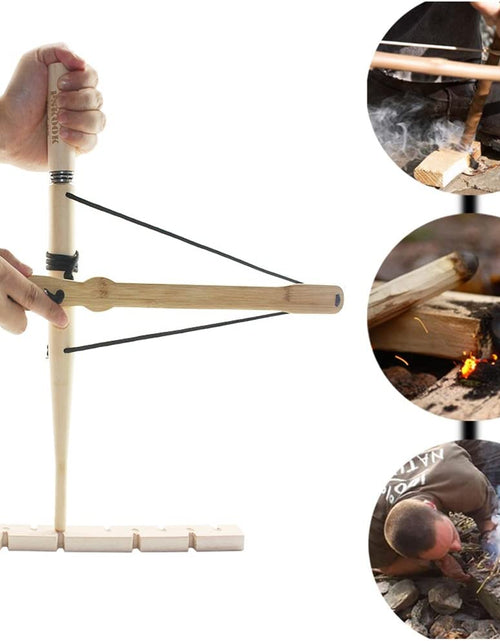 Load image into Gallery viewer, Bow Drill Kit Fire Starter, Primitive Wood, Survival Practice Friction Fire Tool for Scout Outdoor Activity Teaching, Outward Bound Training, Wildness Survival Beginner
