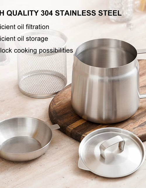 Load image into Gallery viewer, FryMaster 1.5/2L Stainless Steel Kitchen Fryer – Large Capacity Deep Frying Pot with Oil Filter
