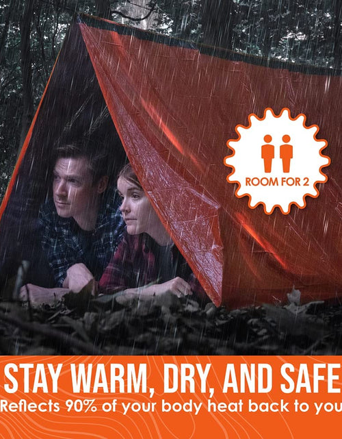 Load image into Gallery viewer, Survival Life Tent • 2 Person Mylar Emergency Shelter Tube Tent + Paracord • All-Weather Protection for Camping, Hiking, &amp; Survival Kits • Includes Emergency Whistle
