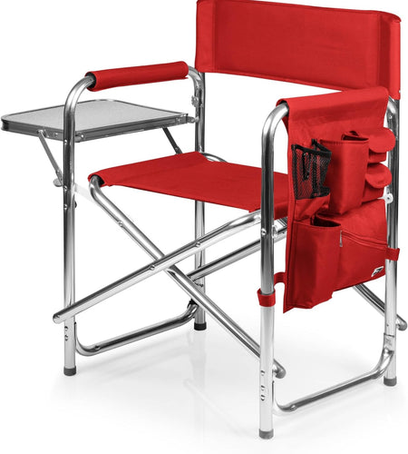 Sports Chair with Side Table, Camping Chair, Beach Chair, Camp Chair for Adults (Red)