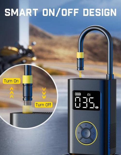 Load image into Gallery viewer, Portable Tire Inflator: Smart ON/OFF Hose Design
