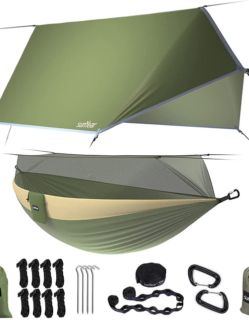 Load image into Gallery viewer, Camping Hammock, Portable Single &amp; Double Hammock with Net, 2 Person Hammock Tent with 2 * 10Ft Straps, Best for Outdoor Hiking Survival Travel
