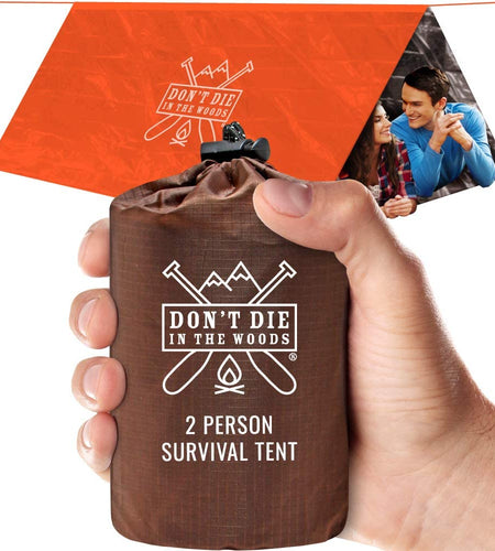 World'S Toughest Ultralight Survival Tent • 2 Person Mylar Emergency Shelter Tube Tent + Paracord • Year-Round All Weather Protection for Hiking, Camping, & Outdoor Survival Kits