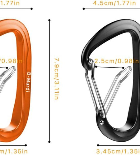 Carabiner Clips Heavy Duty 12Kn (2697 Lbs)-Lightweight Locking Carabiners for Camping, Hiking, Hammock, Dog Leash Harness, Outdoor and Gym Etc, Keychains& Utility