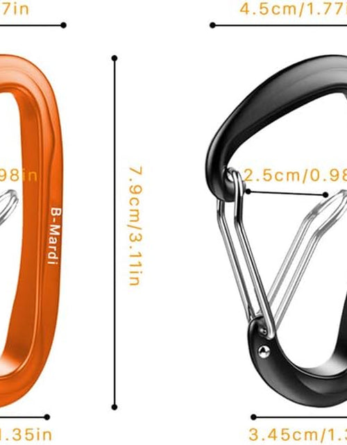 Load image into Gallery viewer, Carabiner Clips Heavy Duty 12Kn (2697 Lbs)-Lightweight Locking Carabiners for Camping, Hiking, Hammock, Dog Leash Harness, Outdoor and Gym Etc, Keychains&amp; Utility
