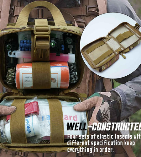 Upgrade Molle Rip Away Ifak Pouch, Tactical Small Belt First Aid Pouch Medical Utility EMT Pouch Only