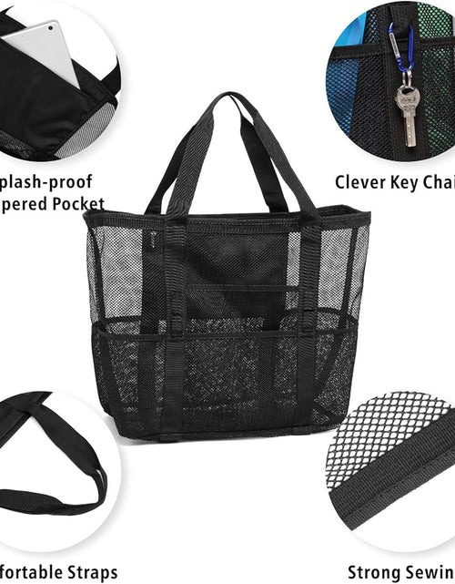 Load image into Gallery viewer, Mesh Beach Bag Family - Large Tote Bag for Cruise Pool Toys Beach Vacation Essentials
