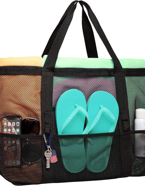 Load image into Gallery viewer, Mesh Beach Bag Family - Large Tote Bag for Cruise Pool Toys Beach Vacation Essentials
