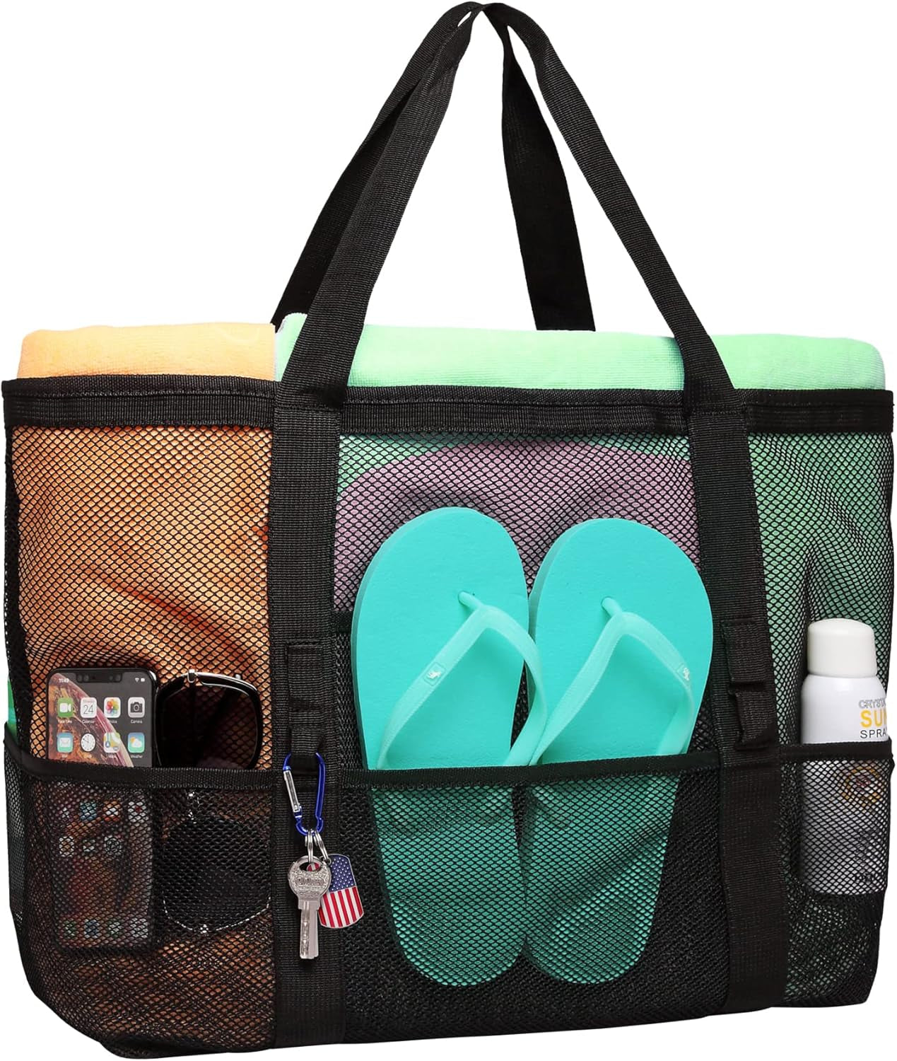 Mesh Beach Bag Family - Large Tote Bag for Cruise Pool Toys Beach Vacation Essentials