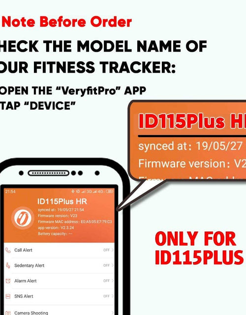 Load image into Gallery viewer, Veryfitpro Id115Plus HR Replacement Bands for Veryfit Pro Id115Plus HR Fitness Tracker Smart Watch
