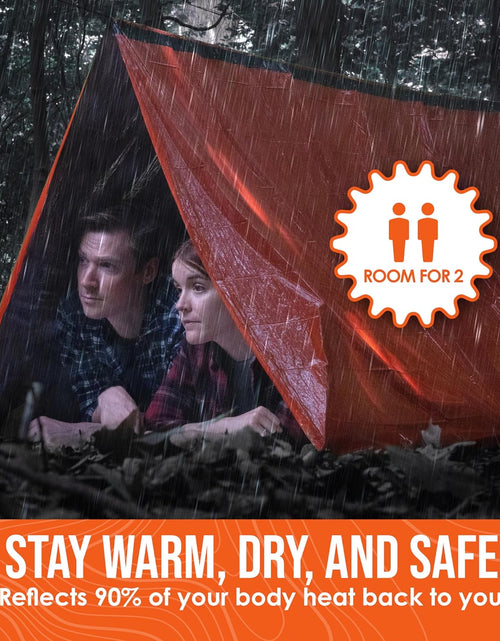 Load image into Gallery viewer, Survival Life Tent • 2 Person Mylar Emergency Shelter Tube Tent + Paracord • All-Weather Protection for Camping, Hiking, &amp; Survival Kits • Includes Emergency Whistle
